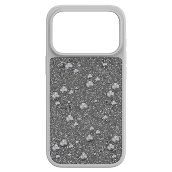 swarovski حافظة high للهاتف الذكي، كريستالات مسطحة من الخلف، iphone  17 pro، لون فضي