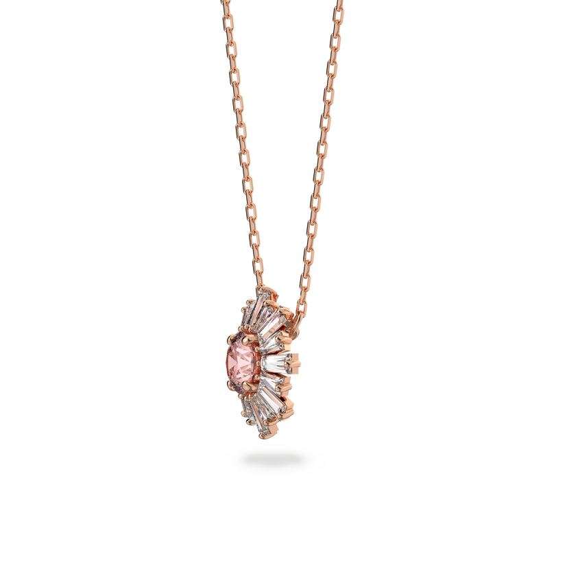 swarovski قلادة sunshine، لون وردي، طلاء ذهبي وردي