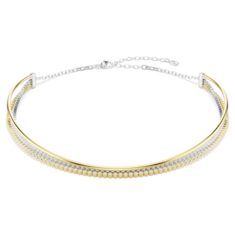 swarovski عقد hyperbola، قطع مستدير، لون أبيض، لمسة نهائية من معادن مختلطة