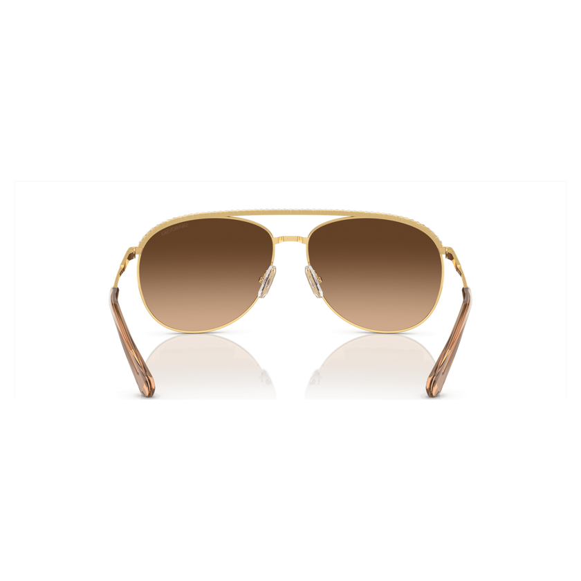swarovski نظارة شمسية، شكل بايلوت، sk7005el، لون بني