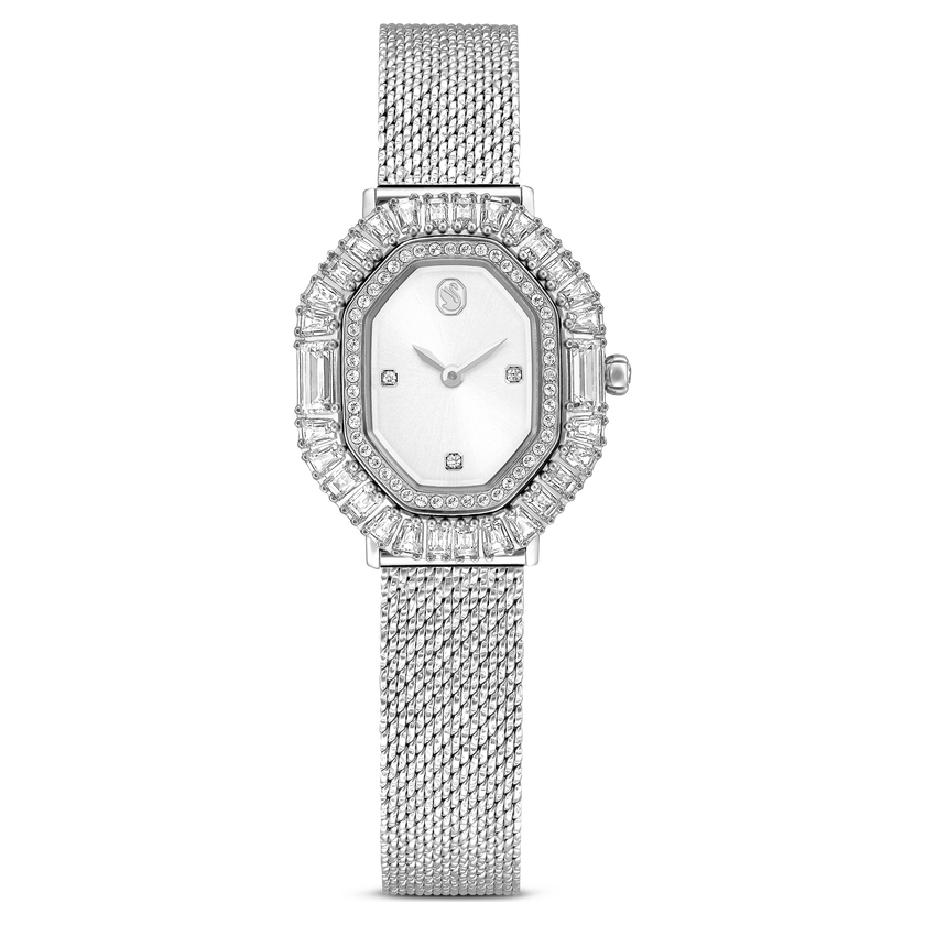 swarovski ساعة يد matrix octagon، سوار معدني، لون فضي، ستانلس ستيل