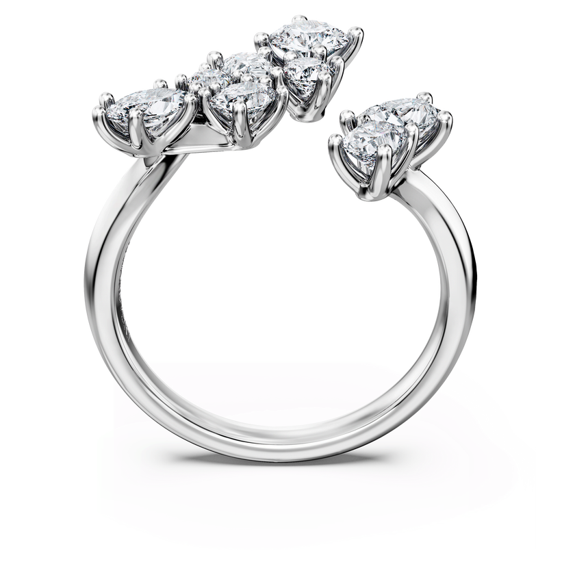 swarovski مفتوح خاتم galaxy، ألماس مُصنع في المختبر إجمالي 1 25 قيراط، أشكال متنوعة، ذهب أبيض عيار 18 قيراط
