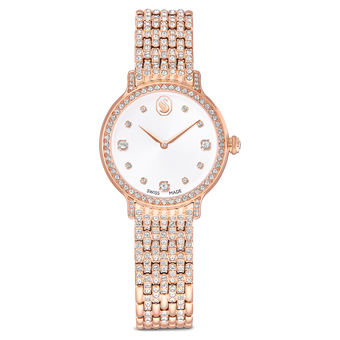 swarovski ساعة imber، صناعة سويسرية، سوار معدني، لون ذهبي وردي، لمسة نهائية باللون الذهبي الوردي