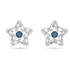 swarovski أقراط stella دبوسية، شكل نجمة، لون أزرق، طلاء روديوم