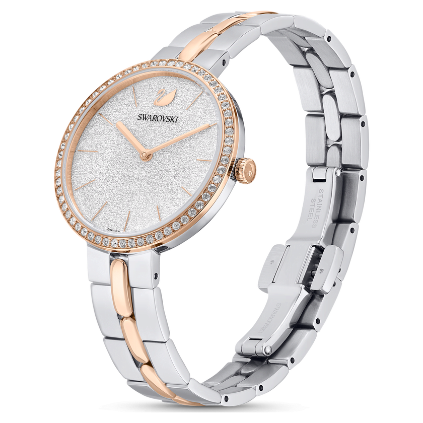 swarovski ساعة cosmopolitan، صناعة سويسرية، سوار معدني، لون أبيض، لمسة نهائية بمعادن مختلطة