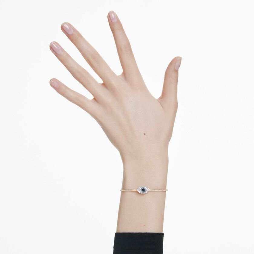swarovski سوار symbolica، عين الحسود، لون أزرق، طلاء باللون الذهبي