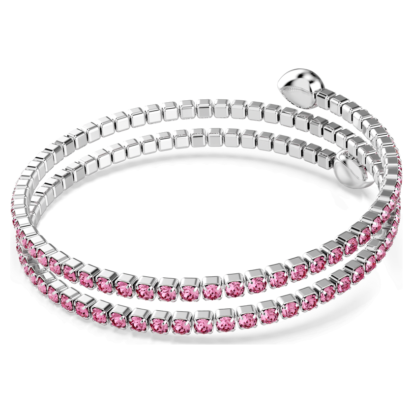 swarovski سوار twisty، قطع متنوع، لون وردي، طلاء روديوم