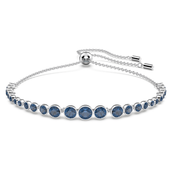 swarovski سوار emily، قطع مستدير متنوع، لون أزرق، طلاء روديوم