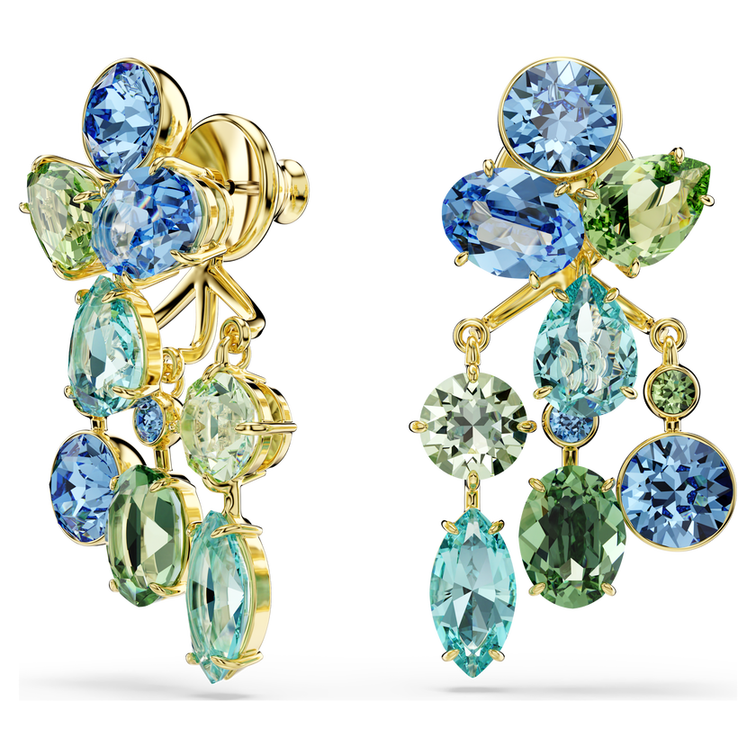 swarovski أقراط gema، قطع متنوع، ألوان متعددة، طلاء باللون الذهبي