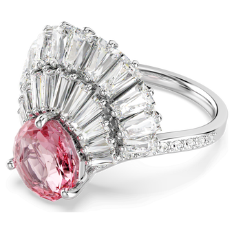 swarovski خاتم كوكتيل idyllia، قطع متنوع، على شكل صدفة، لون وردي، طلاء روديوم