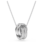 swarovski further pendant intertwined circles small white rhodium plated
