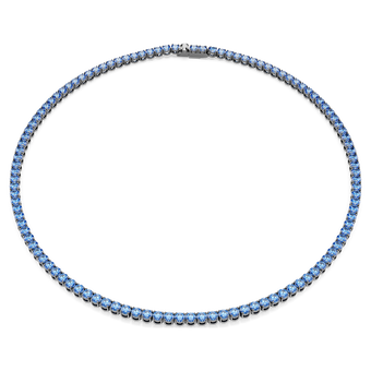 swarovski عقد matrix tennis، قطع مستدير، لون أزرق، طلاء روثينيوم