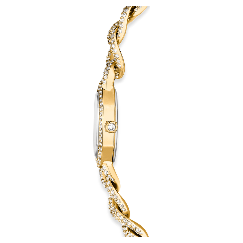 swarovski ساعة يد dextera chain، صناعة سويسرية، سوار كريستال، لون ذهبي، لمسة نهائية باللون الذهبي