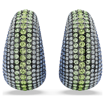 swarovski أقراط بمشبك sublima، قطع مستدير، حجم كبير، ألوان متعددة، طلاء روثينيوم