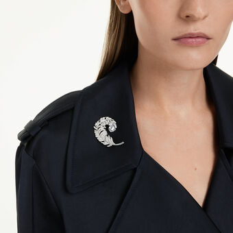 swarovski idyllia brooch  mixed cuts  feather  rhodium plated