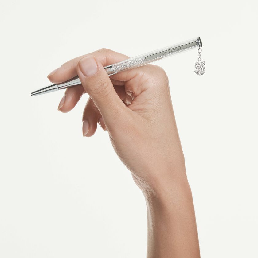 swarovski قلم حبر جاف crystalline، بجعة، طلاء كروم