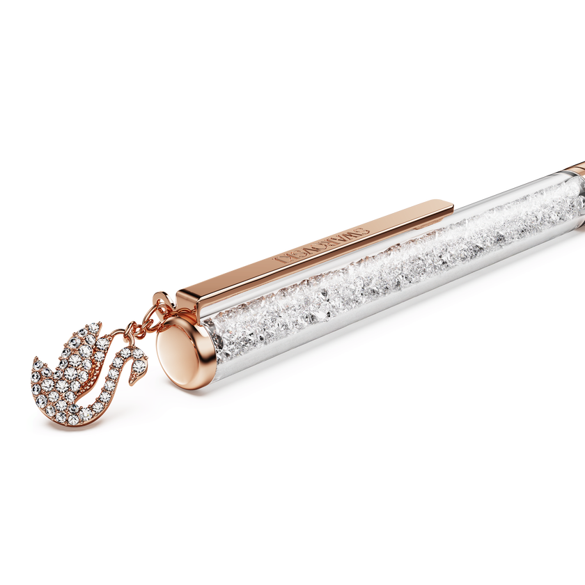 swarovski قلم حبر جاف crystalline، بجعة، طلاء باللون الذهبي الوردي