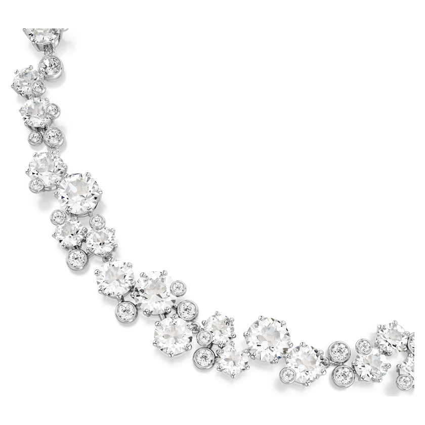 swarovski عقد constella، قطع مستدير، لون أبيض، طلاء روديوم
