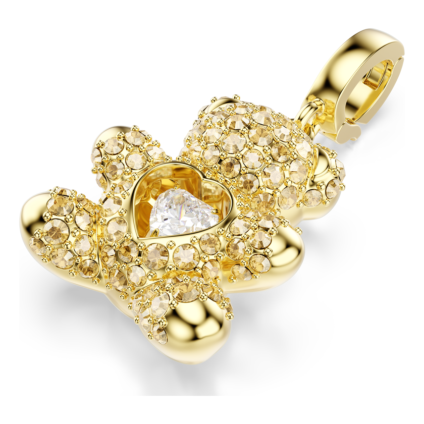 swarovski تعليقة idyllia، قطع متنوع، شكل دب، لون ذهبي، لمسة نهائية من الذهب عيار 18 قيراط