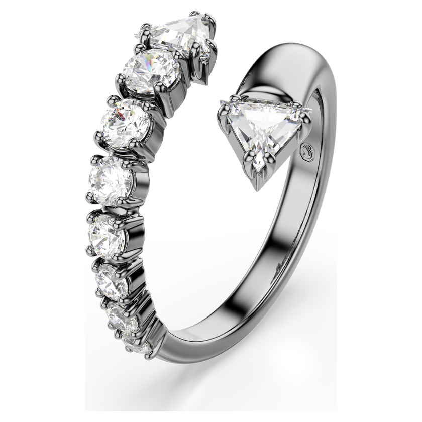 swarovski خاتم مفتوح sublima، قطع متنوع، لون أبيض، طلاء روثينيوم