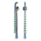 swarovski matrix drop earrings  gradient of round cuts  multicolored  ruthenium plated