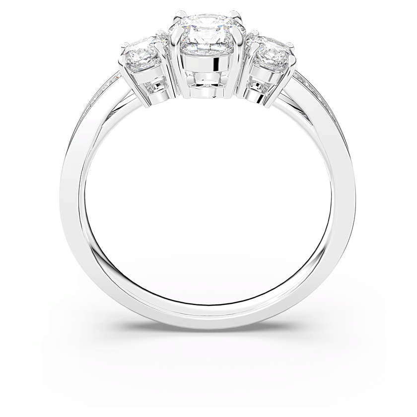 swarovski خاتم attract trilogy دائري،  لون أبيض،  طلاء روديوم