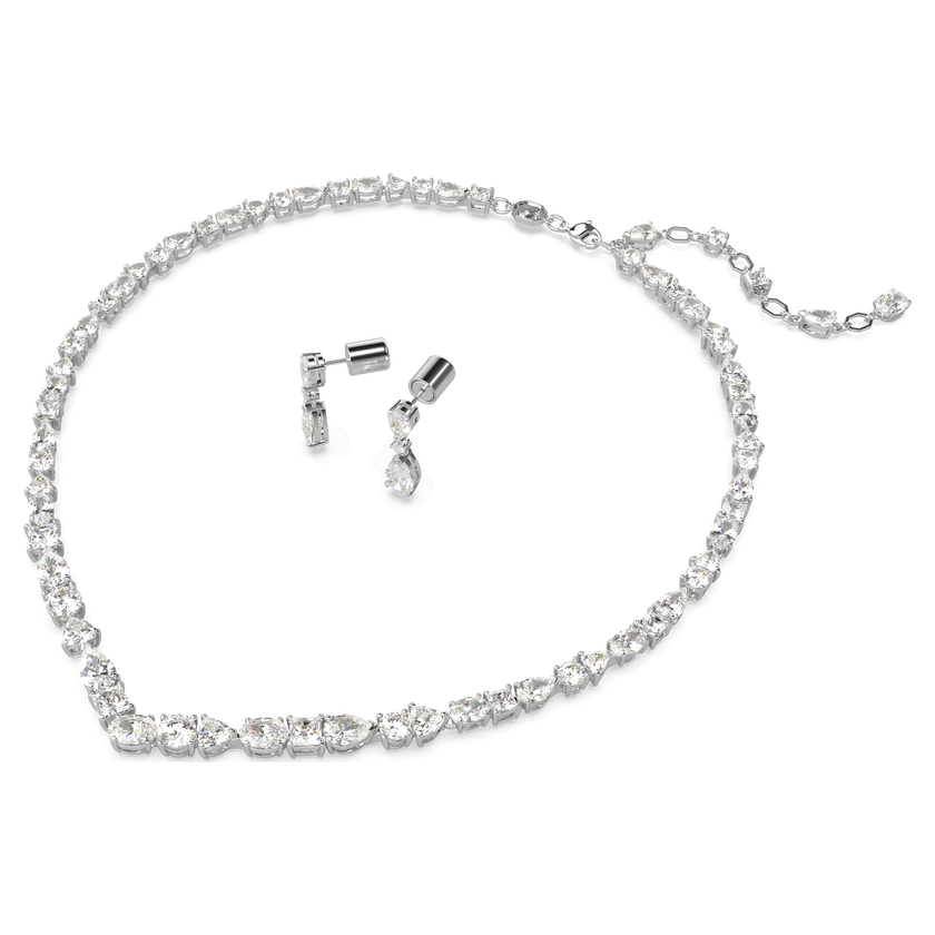 swarovski طقم mesmera، قطع متنوع، لون أبيض، طلاء روديوم