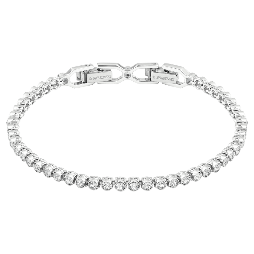 swarovski سوار تنس imber emily، قطع مُستدير، لون أبيض، طلاء روديوم