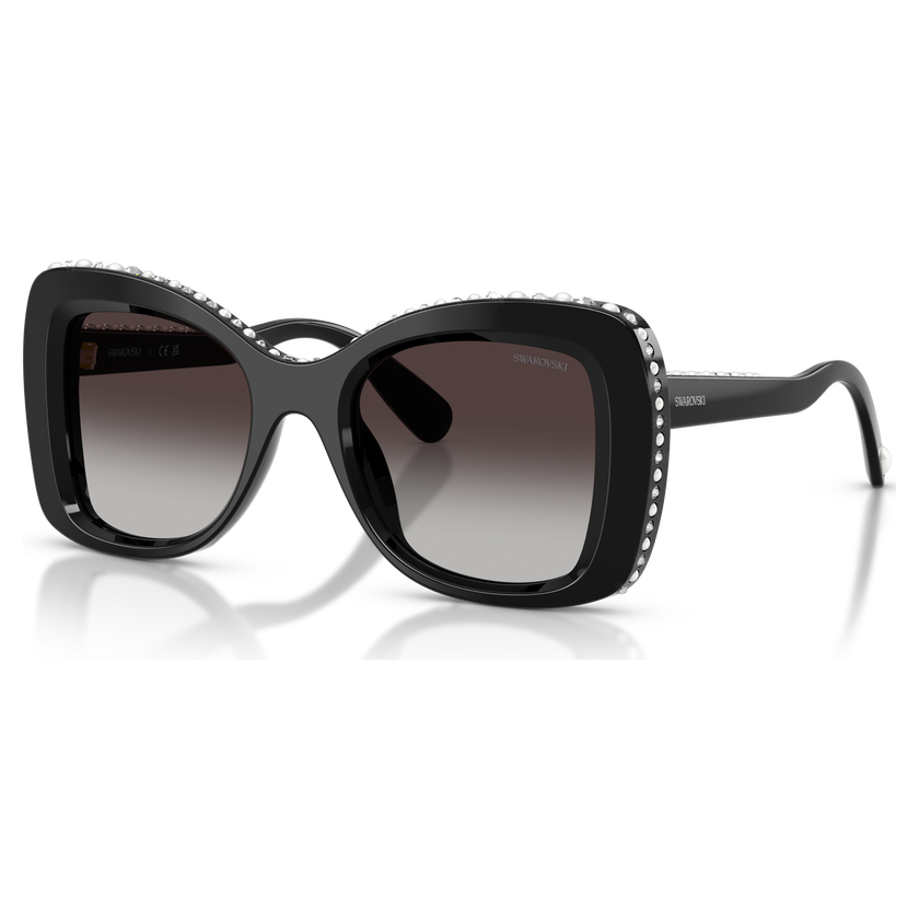 swarovski نظارة شمسية، شكل فراشة، sk6062u، لون أسود