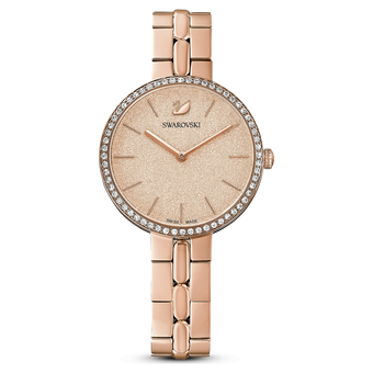 swarovski ساعة cosmopolitan، سوار معدني، لون ذهبي وردي، طلاء pvd ذهبي وردي