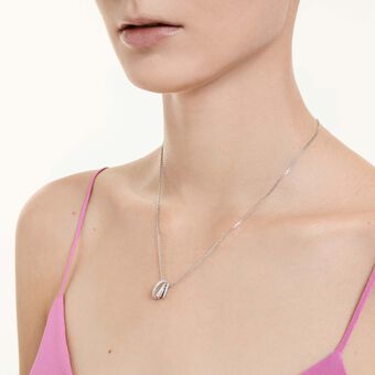 swarovski قلادة hyperbola، قطع مُستدير، لون أبيض، طلاء روديوم