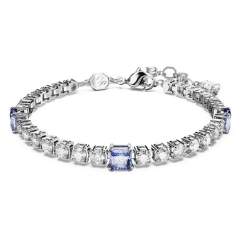 swarovski سوار matrix tennis، قطع متنوع، لون أزرق، طلاء روديوم