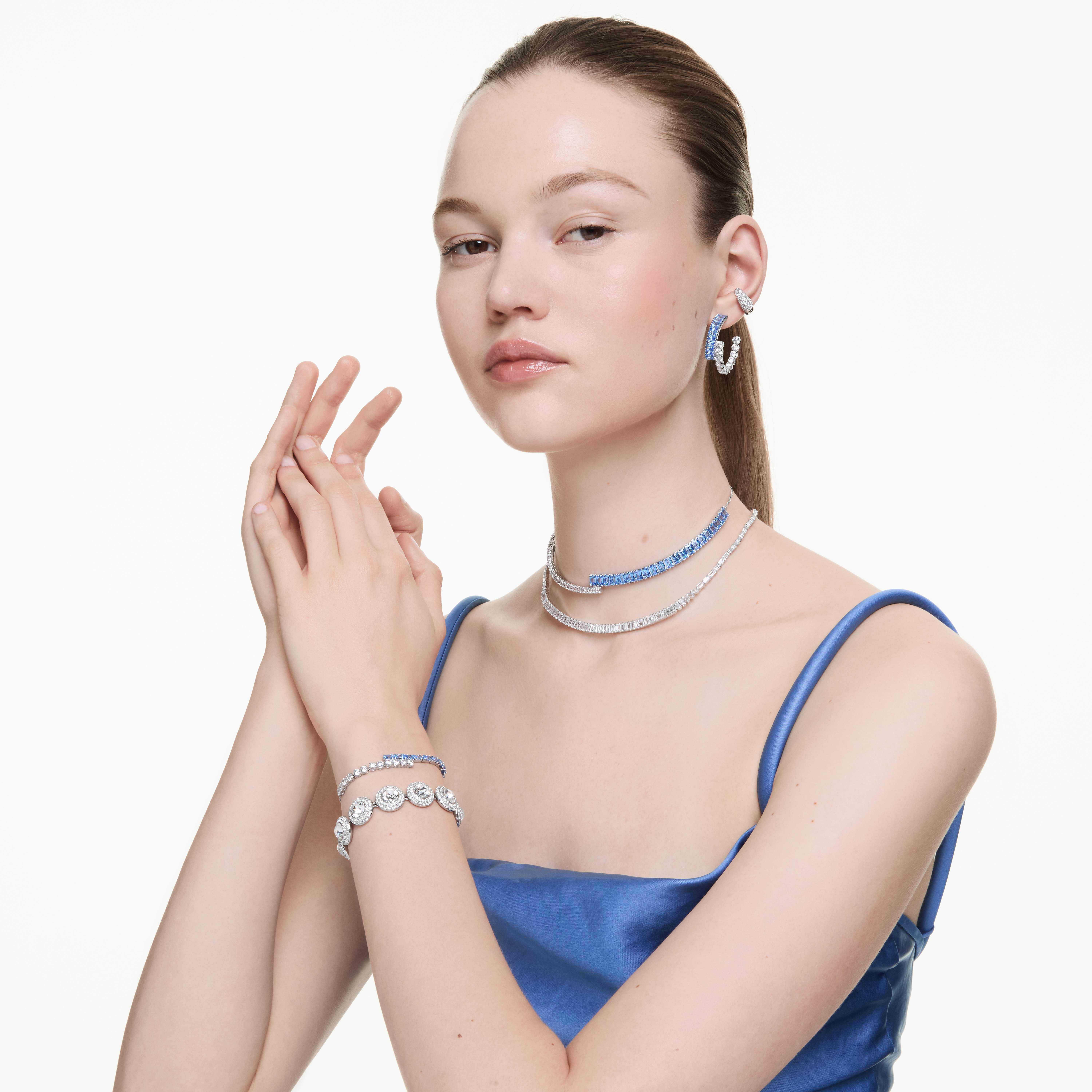 swarovski أقراط sublima، لون أبيض، طلاء روديوم