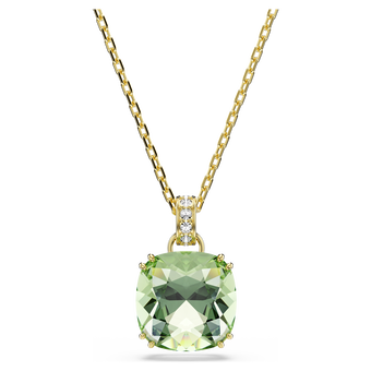 swarovski قلادة millenia، قطع الوسادة، لون أخضر، لمسة نهائية من الذهب عيار 18 قيراط
