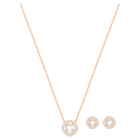 swarovski una angelic set round cut white rose gold tone plated