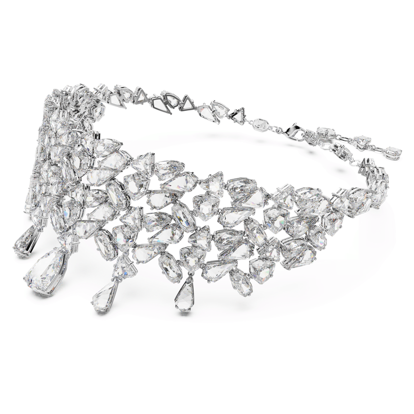swarovski عقد شوكر mesmera، قطع متنوع، لون أبيض، طلاء روديوم
