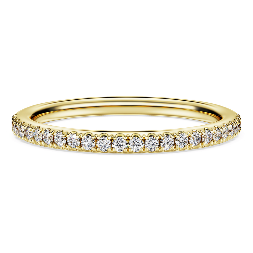 swarovski خاتم eternity، ألماس مُصنع في المختبر بإجمالي 0 2 قيراط، شكل دائري، ذهب أصفر عيار 18