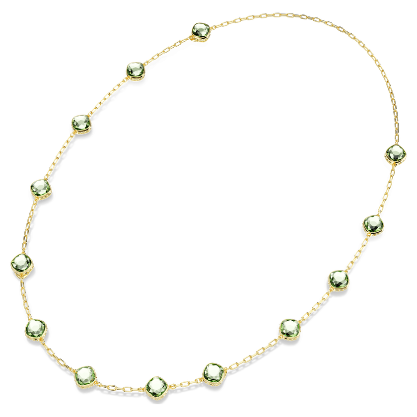 swarovski سلسلة chroma، قطع مُثَمَّن، لون أخضر، طلاء باللون الذهبي