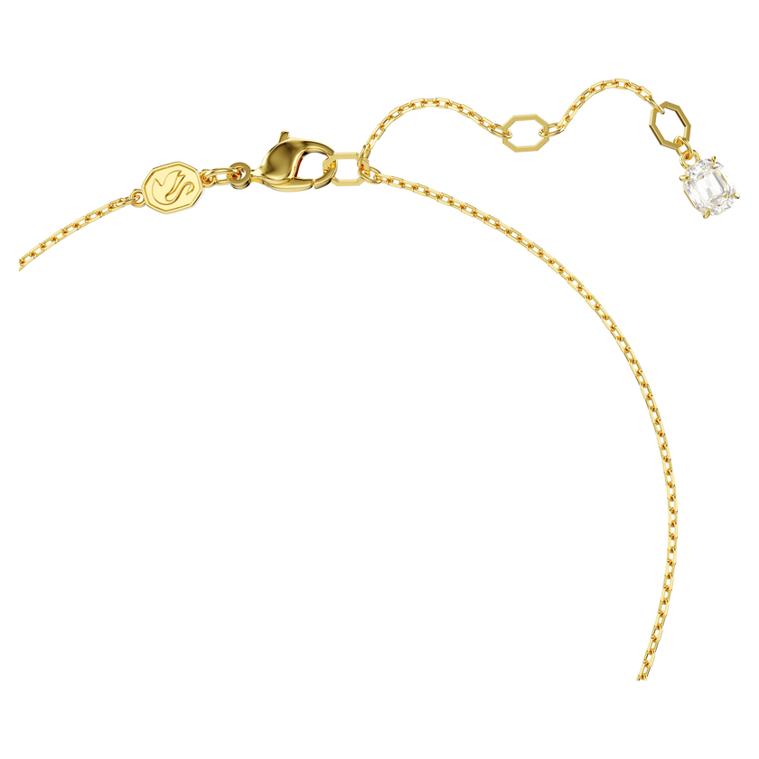 swarovski قلادة idyllia، قطع مُثَمَّن، لآلئ كريستال، على شكل قلب، لون وردي، طلاء بلون ذهبي