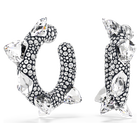 swarovski أقراط حلقية sublima، شكل سن مدبب، لون أبيض، طلاء روديوم