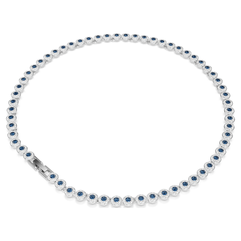 swarovski عقد تنس una angelic، قطع مستدير، لون أزرق، طلاء روديوم