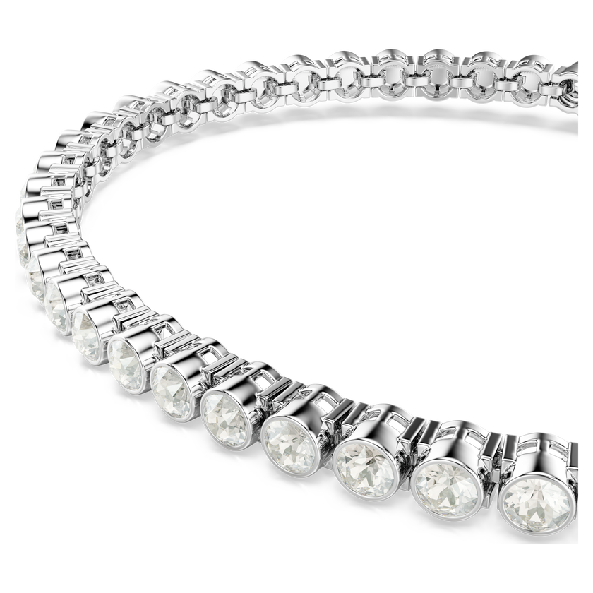 swarovski سوار imber emily tennis، قطع مستدير، لون رمادي، طلاء روديوم