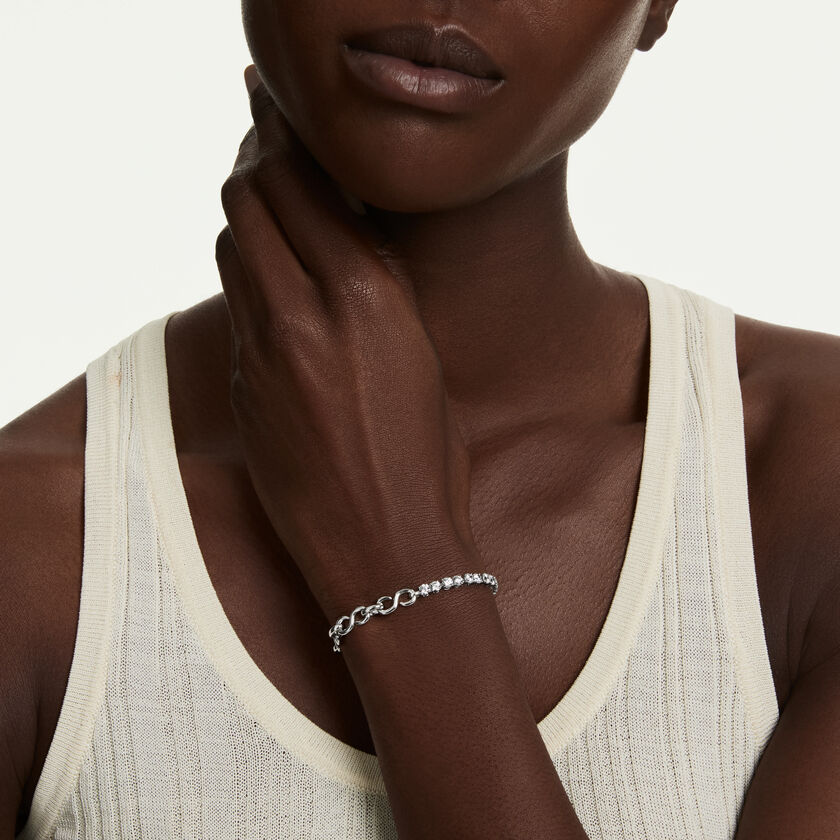 swarovski سوار matrix، قطع مستدير، لون أبيض، طلاء روديوم