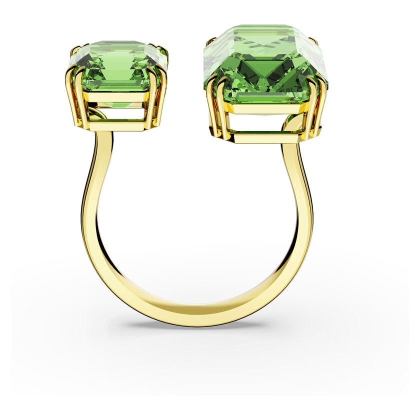swarovski خاتم مفتوح millenia، قطع مُثَمَّن، لون أخضر، لمسة نهائية من الذهب عيار 18 قيراط
