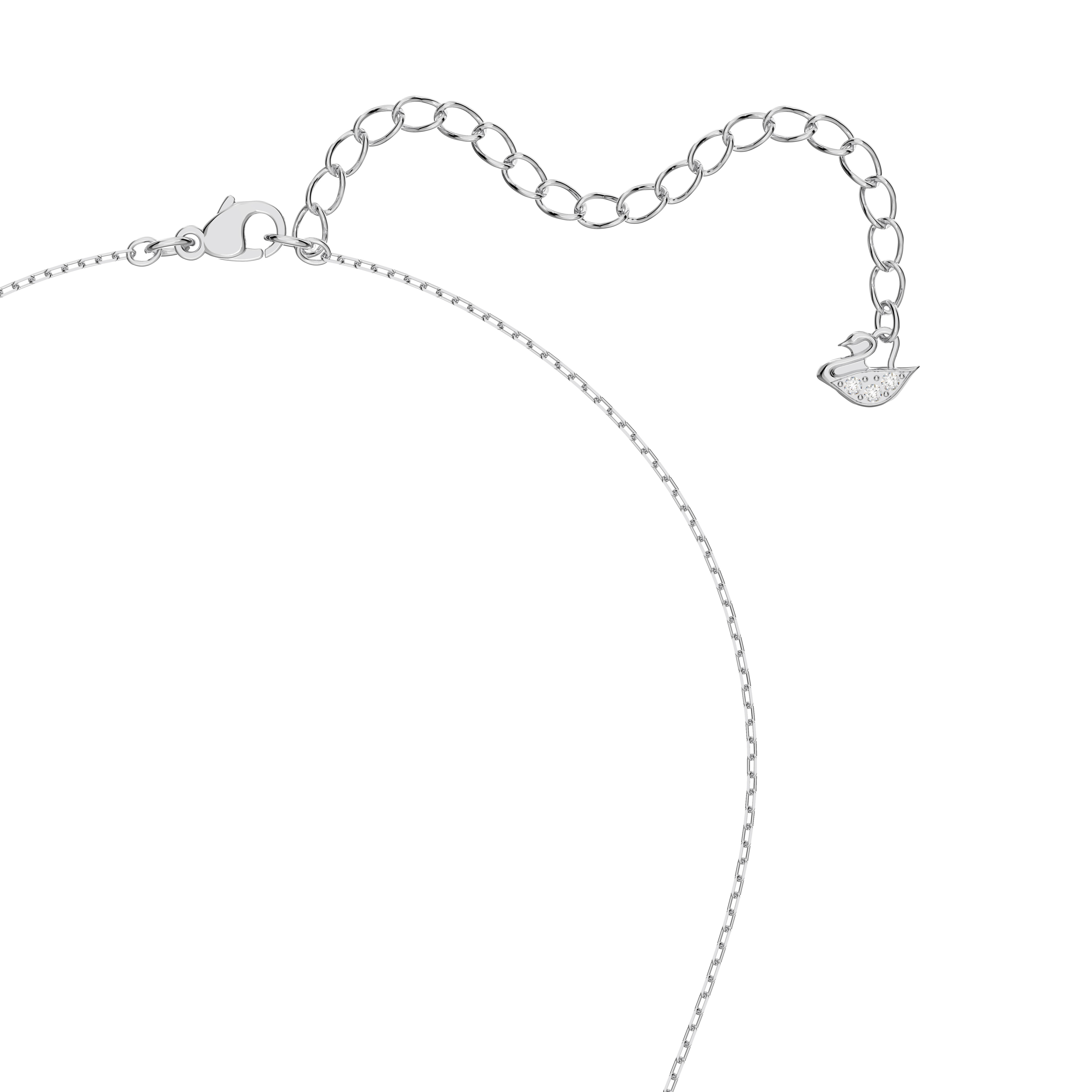 swarovski طقم attract على شكل كمثري، لون أبيض، طلاء روديوم