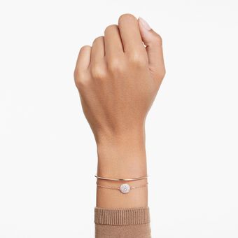 swarovski سوار sublima، لون أبيض، لمسة نهائية من الذهب الوردي عيار 18 قيراط