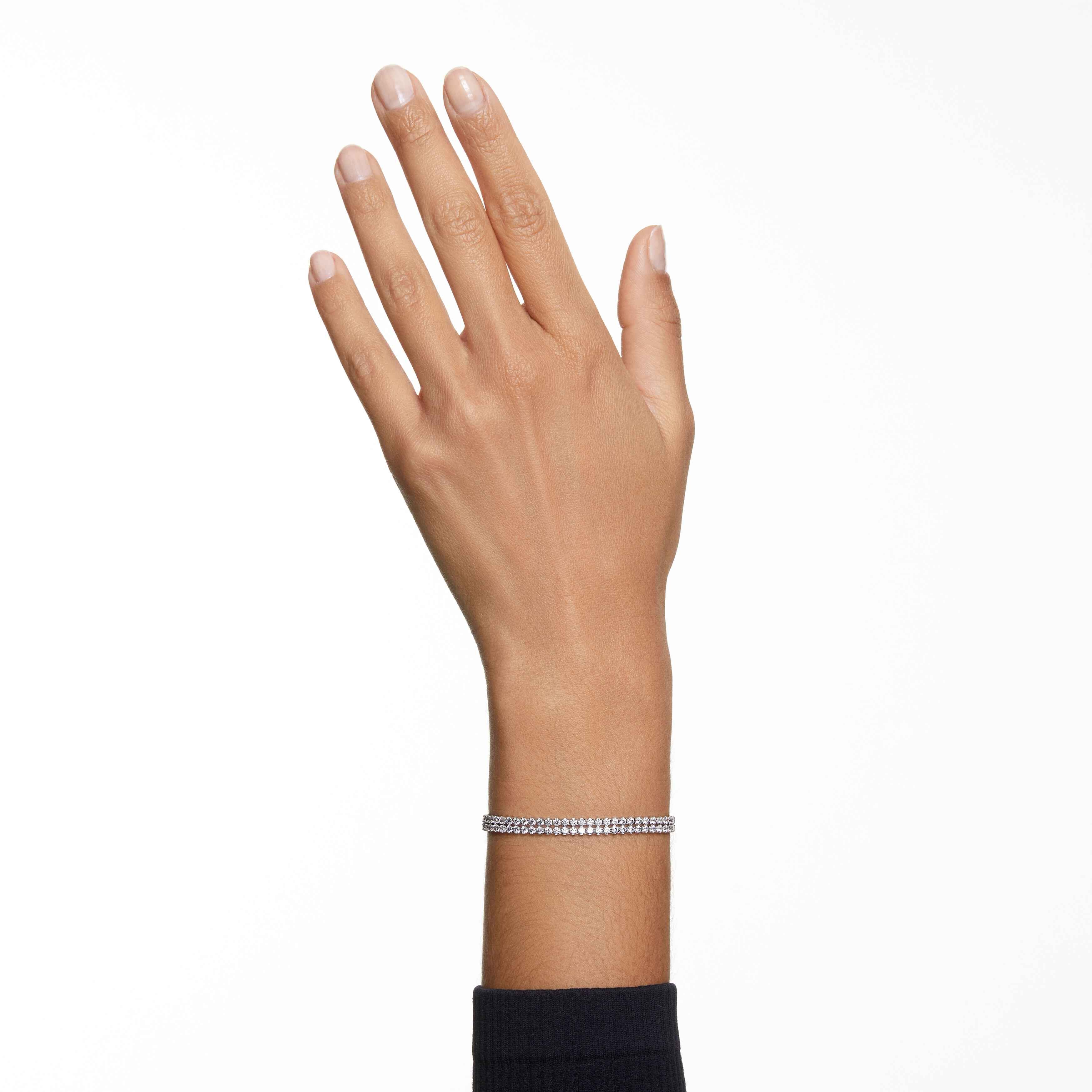 swarovski سوار تنس matrix، قطع مستدير، لون أبيض، طلاء روديوم