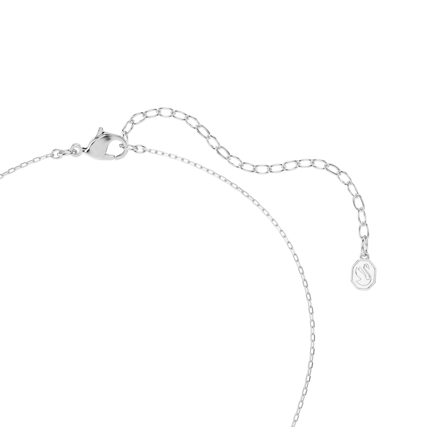 swarovski قلادة tough، ترصيع بافيه، شكل زهرة، لون أبيض، لمسة نهائية من معادن مختلطة