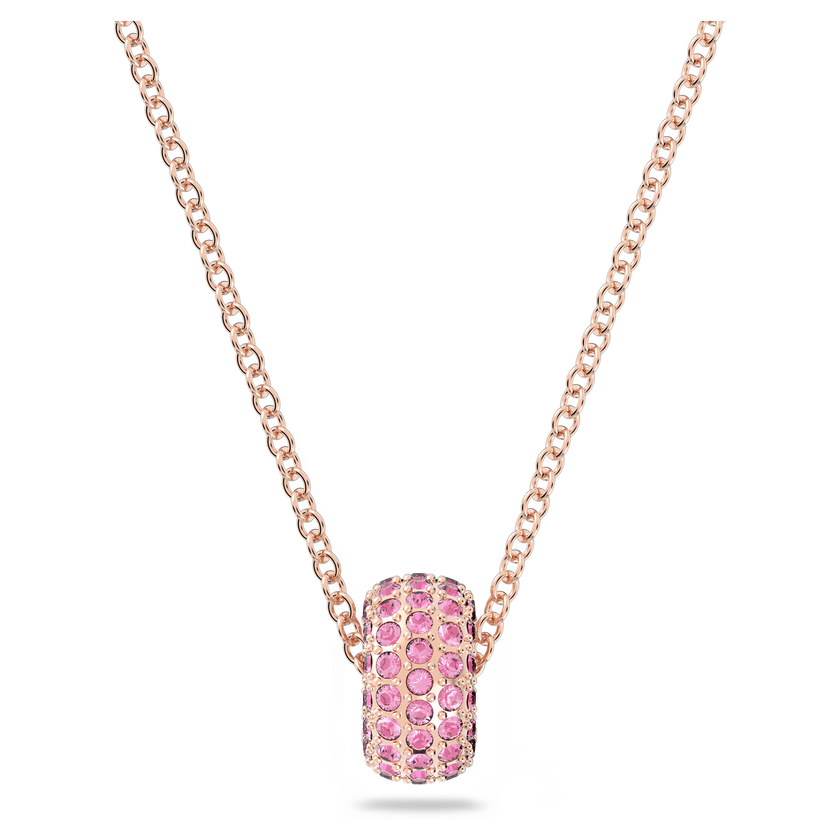 swarovski قلادة stone، لون وردي، طلاء ذهبي وردي