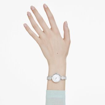 swarovski ساعة illumina، صناعة سويسرية، سوار معدني، لون فضي، ستانلس ستيل